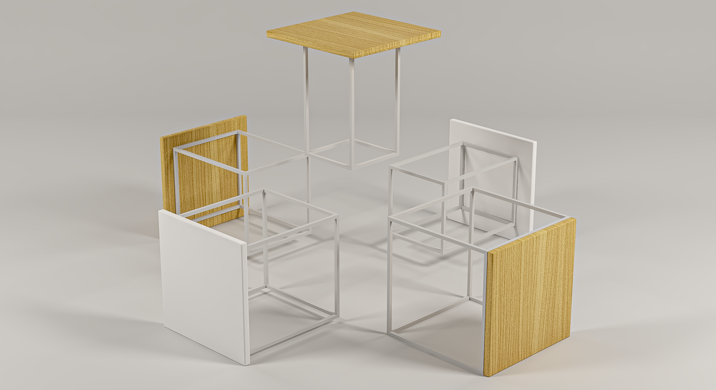 Stack & Nest 5 in 1 Coffee Table / Stools