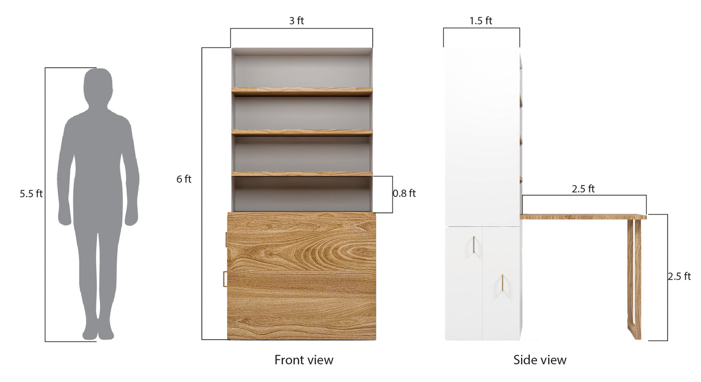 Flex Dining 2 Seater Dining Table with Set of Chairs | Off White And Wood Finish