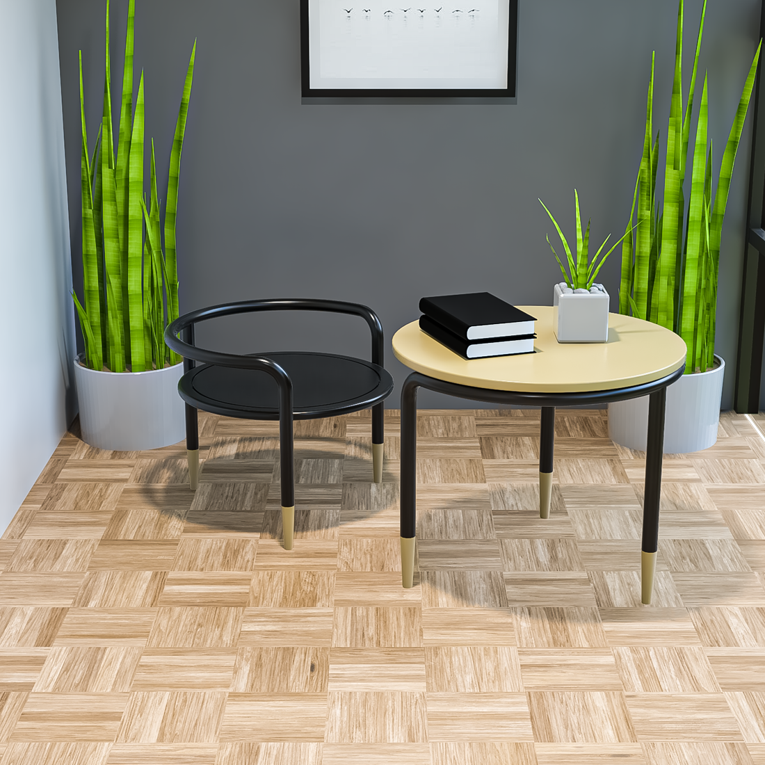 Anywhere Table & Chair | Round | Coffee Table | Black