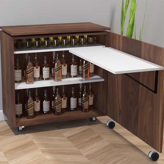 Party-pro Bar Cabinet | Dark Walnut Finish