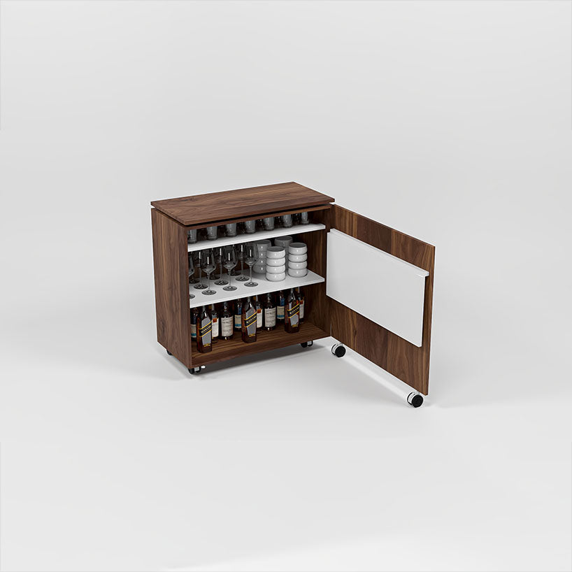 Party-pro Bar Cabinet | Dark Walnut Finish