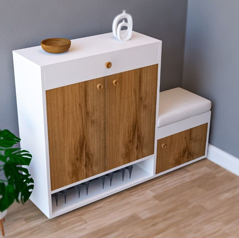 Step-Seat duo Space Saving Shoe Rack