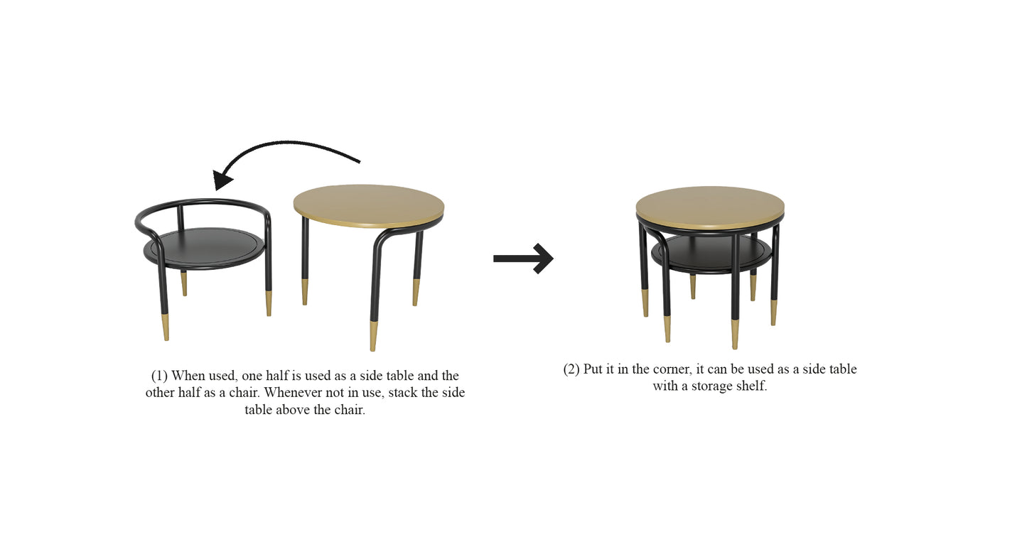 Anywhere Table & Chair | Round | Coffee Table | Black