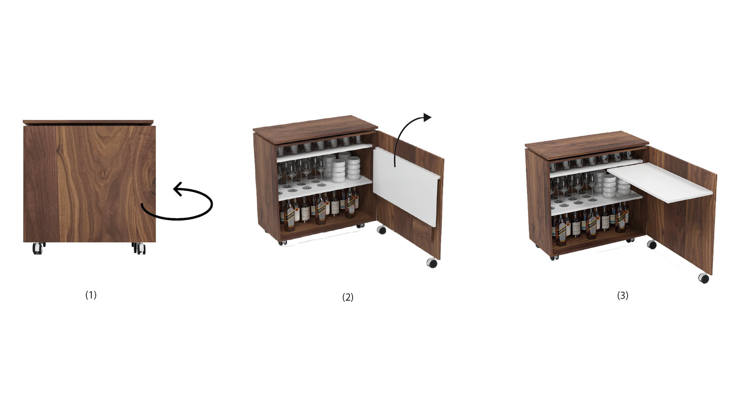 Party-pro Bar Cabinet | Dark Walnut Finish